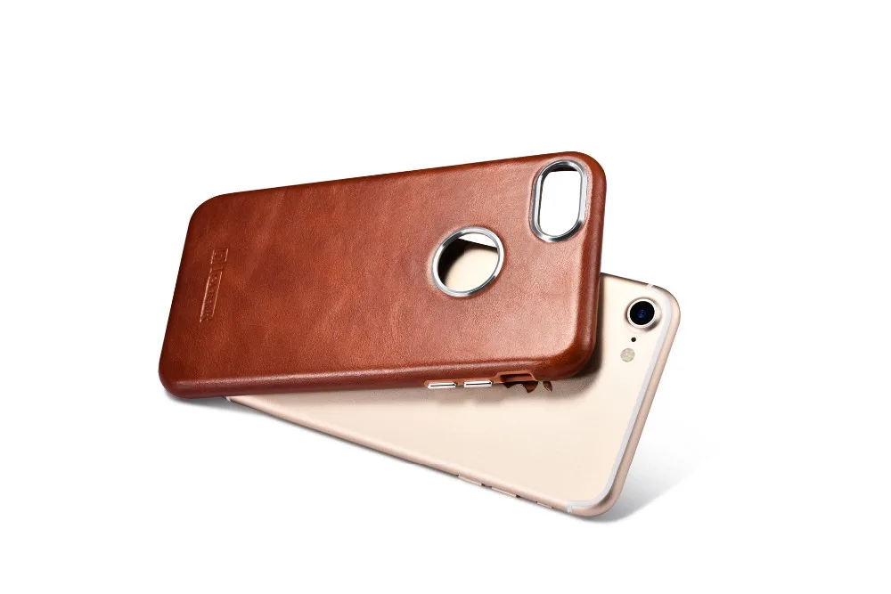 Чехол icarer для iPhone 7 черный чехол из натуральной кожи Plus 6 6s тонкий защитный