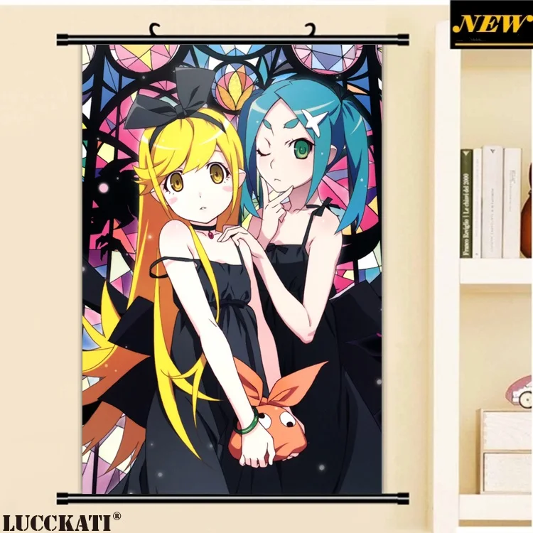 B 40X60 см Monogatari серии ИСТОРИЯ Bakemonogatari Лолита лоли мультфильм аниме стены прокрутки картина росписи плакат ткань холст живопись - Цвет: B