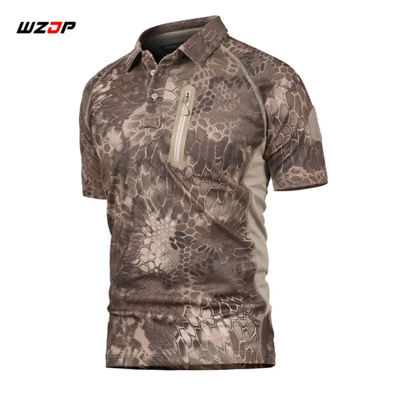 Sand python WZJP тактическая мужская летняя камуфляжная дышащая быстросохнущая Военная спортивная рубашка для походов и кемпинга - Цвет: Sand python