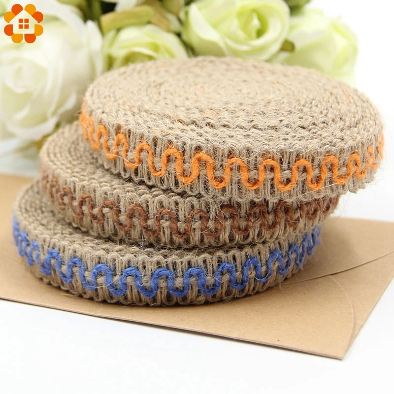 5 м/лот джут рулонов мешковины Гессе ленте Кружево деревенский Винтаж для дома
