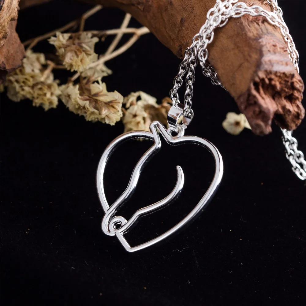 Рыболовный крючок модное посеребренное ожерелье с вырезами в форме сердца и