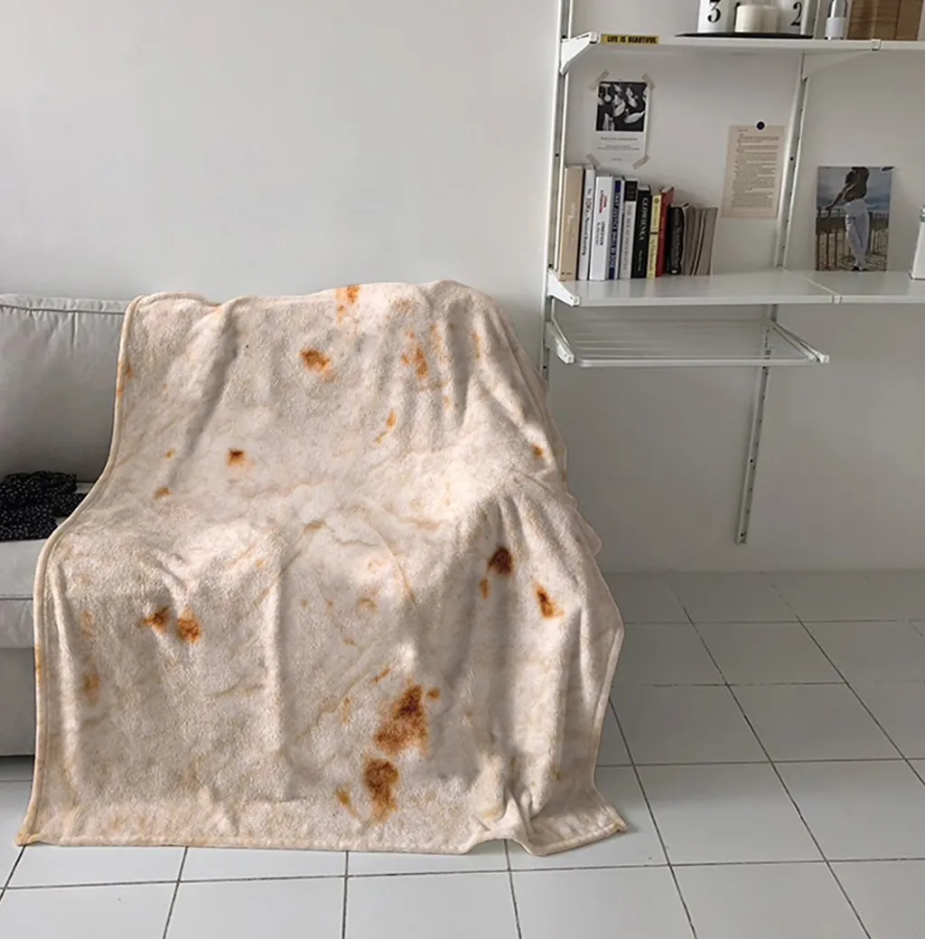 Одеяло Tortilla из мягкого кораллового флиса с воздушной композицией, комфортное весенне-осеннее прямоугольное одеяло с 3D принтом для пиццы