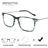 zenottic acetate prescription glasses frame men square optical myopia hyperopia eyewear anti blue ray photochromic eyeglasses