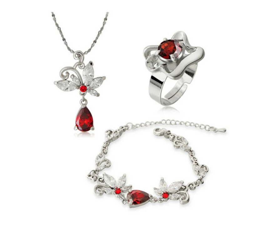 OMH оптовая продажа модные 18 кт золотые белые цветы бабочки для женщин и девочек