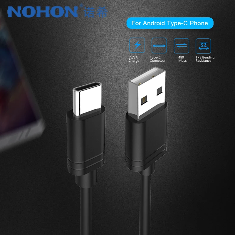 NOHON usb type C зарядный кабель для передачи данных Xiaomi 5 6 samsung Gaxaly S8 S9 Plus шнур Oneplus 5T 3