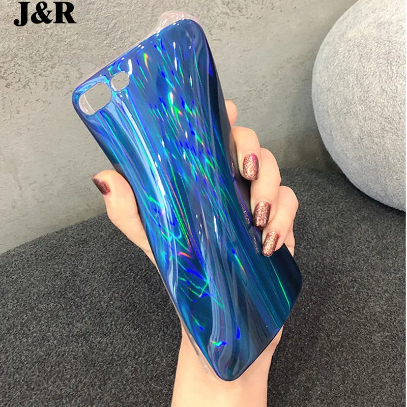 J &amp R роскошный Радужный блестящий чехол для телефона iPhone 6 6s 7 8 Plus X разноцветный