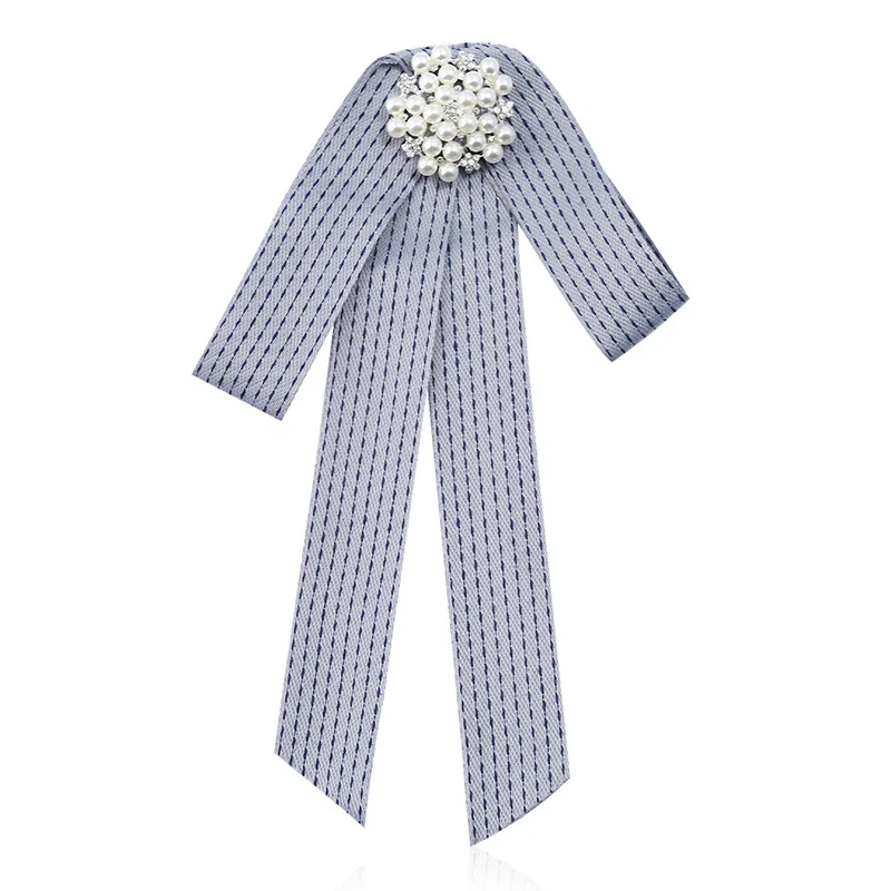grey brooch ZHINI трендовая Классическая Пряжка из искусственного жемчуга Ткань банта Броши «бант» женские булавки-зажимы новые очаровательные вечерние массивные Галстуки ювелирные изделия - Окраска металла: grey brooch