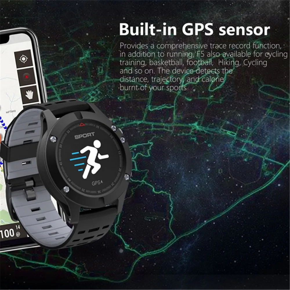 OGEDA пульсометр gps мульти-спортивный режим OLED высотомер Bluetooth фитнес-трекер IP67 Водонепроницаемый F5 Смарт-часы