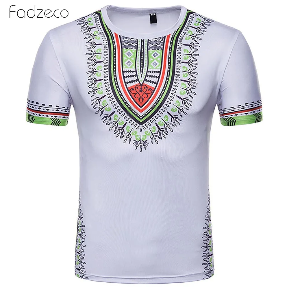 Мужская футболка с принтом Fadzeco африканская Повседневная коротким рукавом и