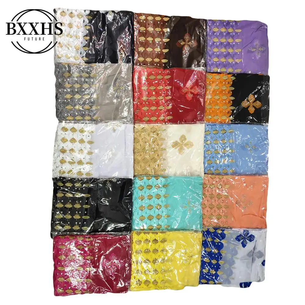 

Good Quality african women embroidered scarfs heavy big cotton scarf with beads big size scarf for shawls wraps