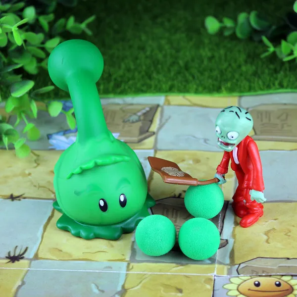 Новинка PVZ 28 стилей новая игра растения прививка Домби Peashooter ПВХ фигурка модель игрушки Аниме Фигурка горох Подсолнух Дыня 10 см - Цвет: 14