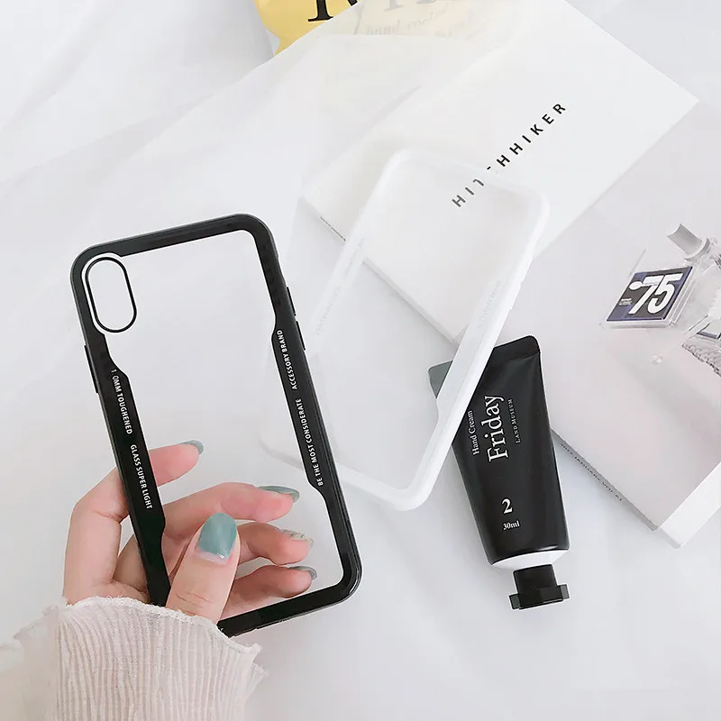 Простой однотонный Прозрачный чехол для телефона iPhone 6 Puls S 7 8 X XS полная защита