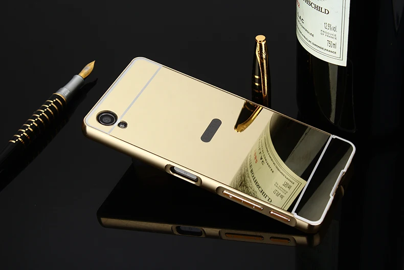 

For Sony XA F3111 F3112 Case Plating Metal Frame with Mirror Back Cover Hard Case for Sony Xperia XA 1 XA1 G3112 G3116 G3121