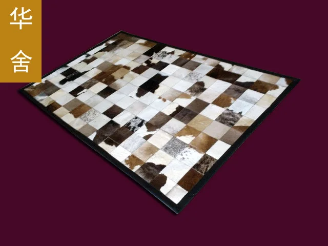 

2018 free shipping 1 piece 100% natural handmade cow leather afghan carpet