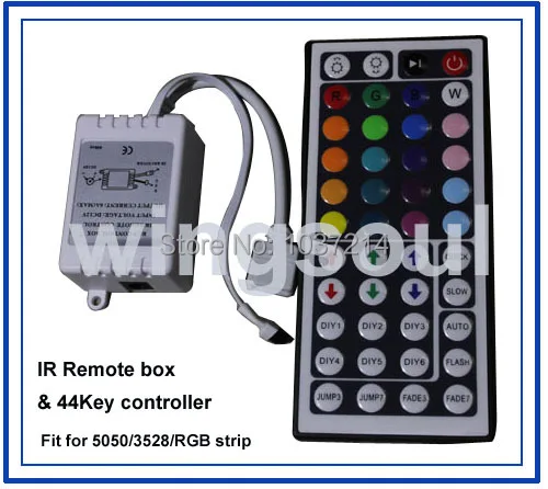 Бесплатная доставка 44 клавиши LED IR RGB контроллер для SMD 3528 и 5050 светодиодные полосы