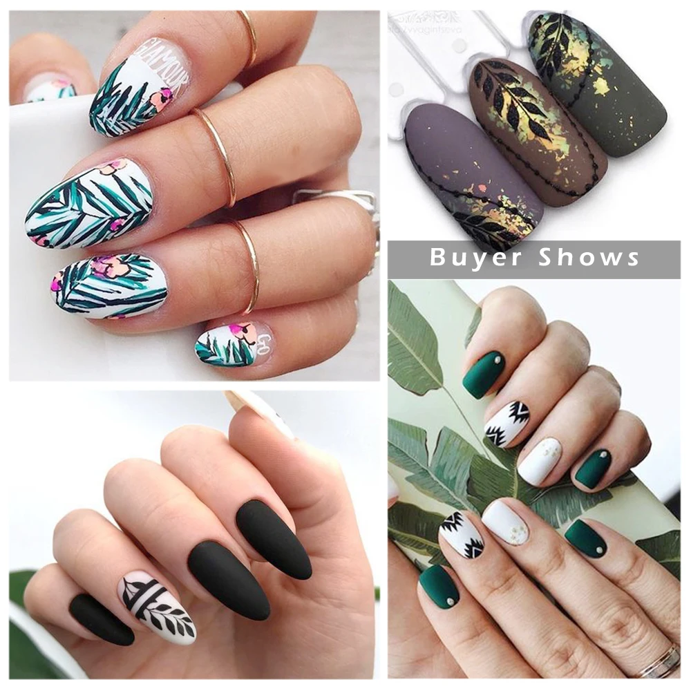 48 шт. наклейка для ногтей переводная вода тату лист Фламинго цветочное украшение