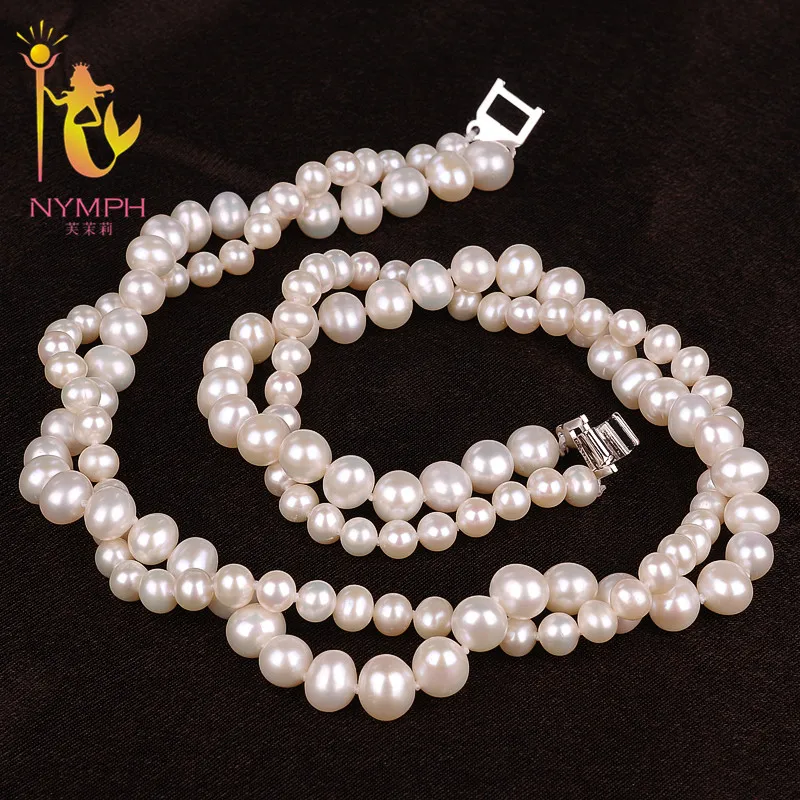 Ожерелье с пресноводной жемчужиной NYMPH Натуральное белое жемчужное ожерелье 2