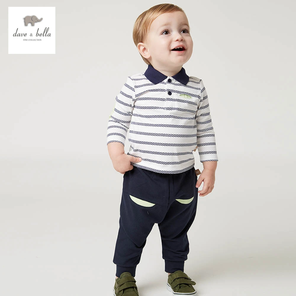 DB5073 dave bella/весенние комплекты спортивной одежды для маленьких мальчиков рубашка