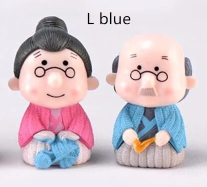 L blue Миниатюрная фигурка для мамы, дедушки, влюбленной, бонсай, миниатюрное украшение для дома, подарок, сказочное украшение для сада, аксессуары для творчества - Цвет: L blue
