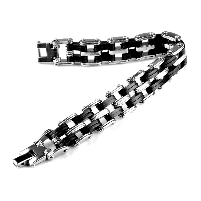 Новый браслет из нержавеющей стали для мужчин тональный байкера велосипеда