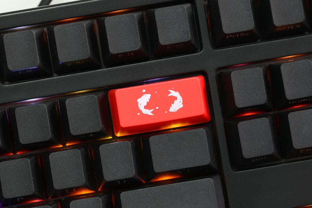 Новинка просвечивающие колпачки для ключей ABS koi fish черные красные изготовленные