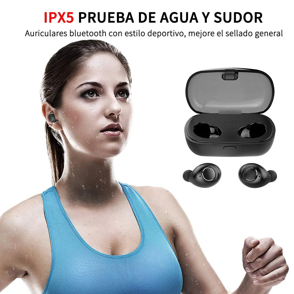 Беспроводные наушники Bluetooth 5 0 зарядка коробка Спорт на открытом воздухе