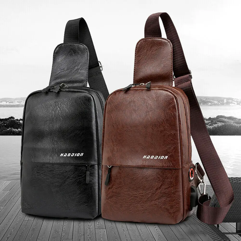 Новинка 2019 хит продаж Мужская нагрудная сумка из искусственной кожи деловая на