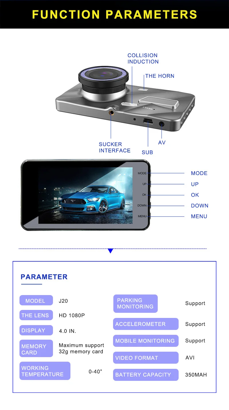 CHARONPLU DVR Dash camera Dual Dash Cam Car Dash camera Dash Cam 4 k/Con Vision Nocturna видеорегистратор для автомобиля Автомобильная камера Full HD