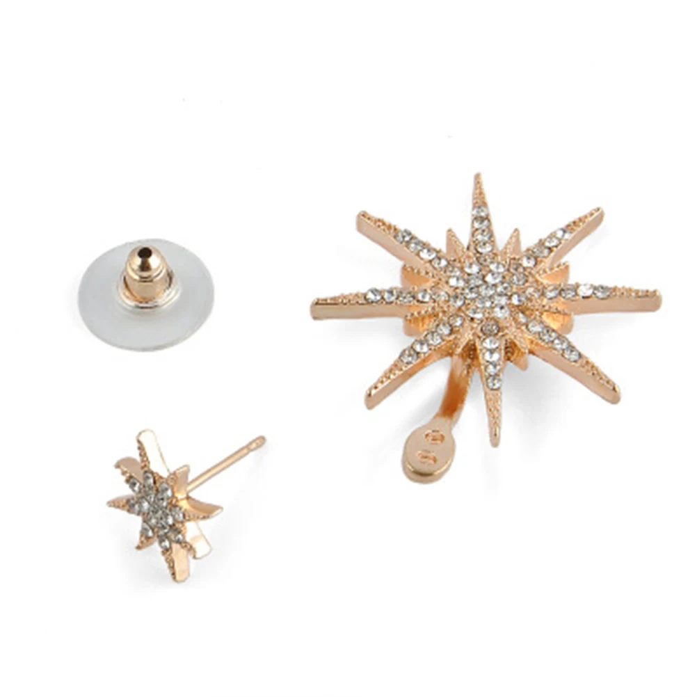 PIXNOR гексаграмма Снежинка синтетический кристалл деления серьги гвоздики модные