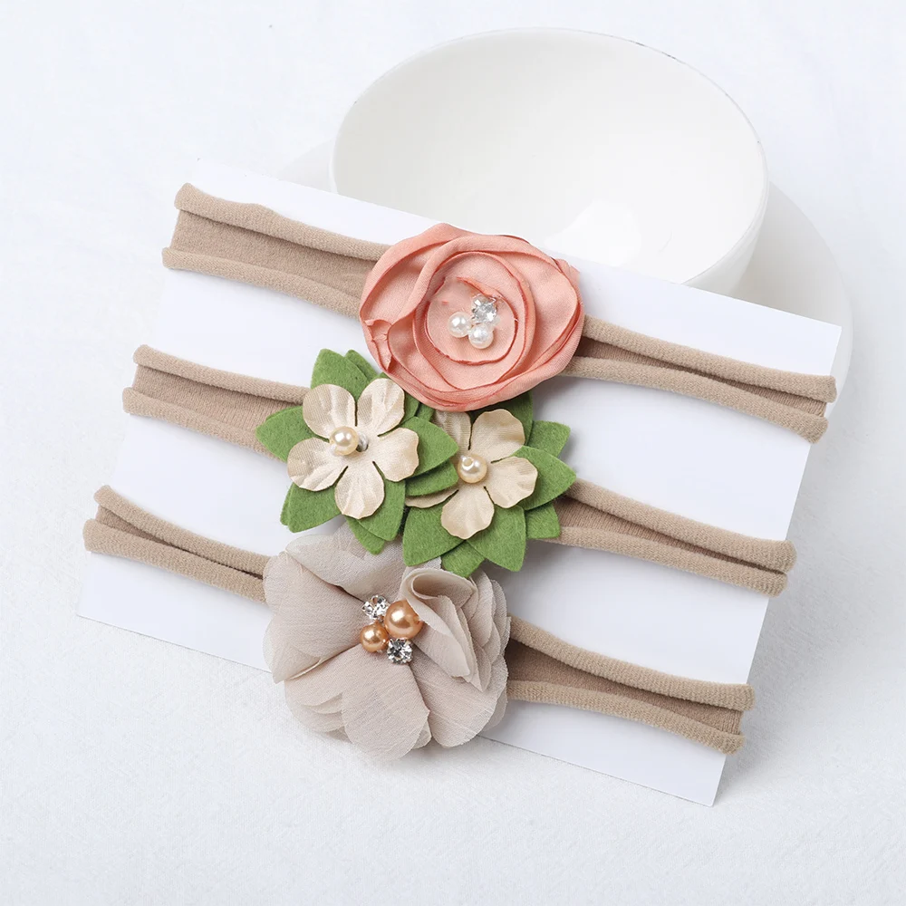 3 шт. детский цветочный ободок для волос набор девочек милый головной убор с