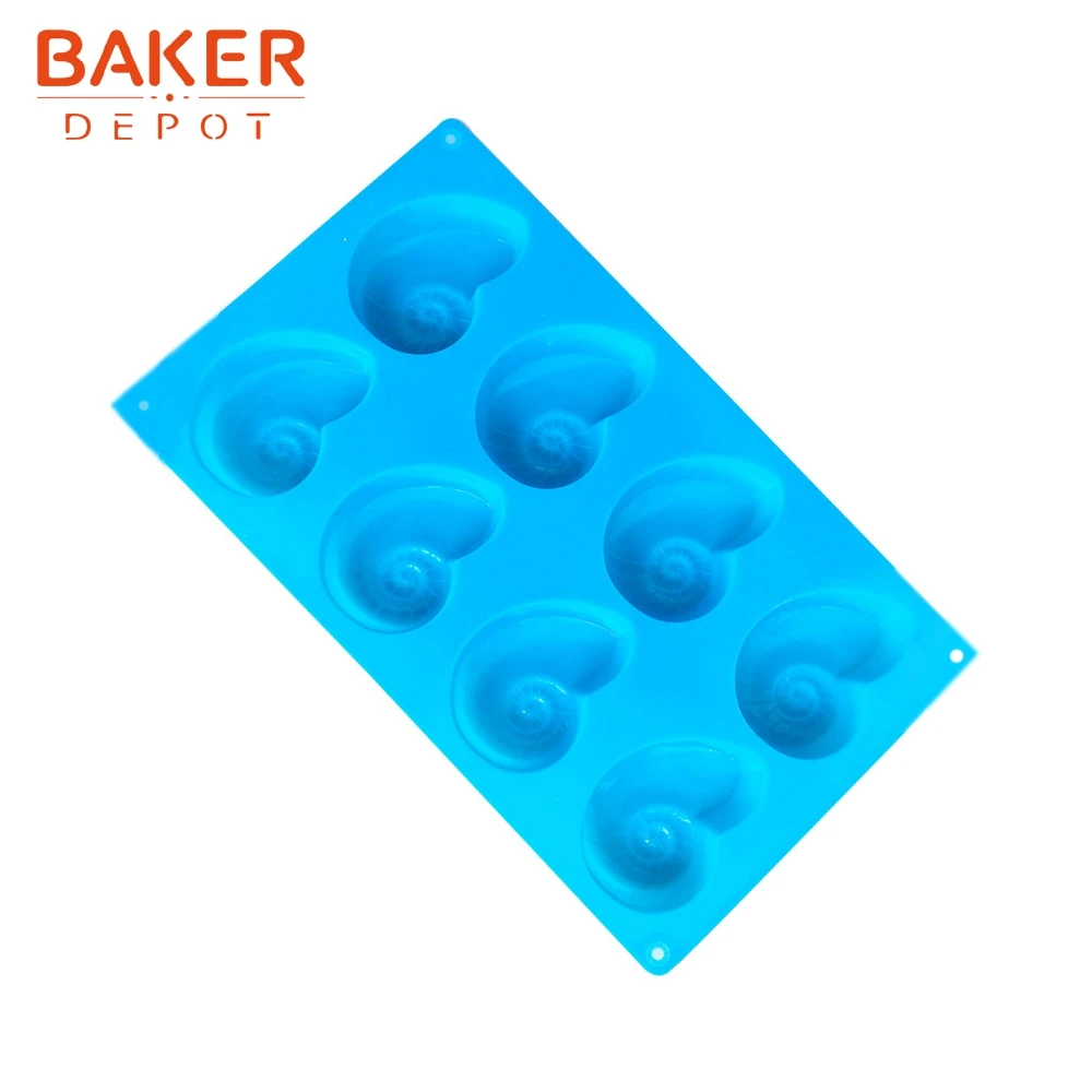 BAKER DEPOT силиконовая форма для торта шоколада в форме улитки хлеба jello форма для конфет 8 отверстий Бисквитное оборудование для выпечки DIY лоток для мыла льда