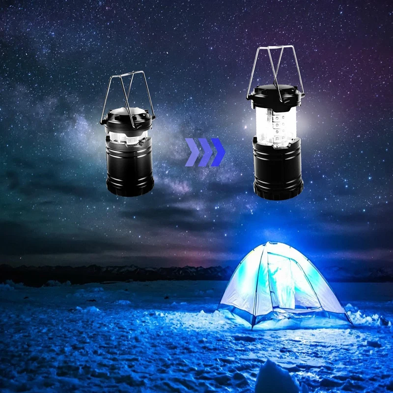 

30Leds Camping Lights Led Outdoor Portable Lantern Tent Lighting Waterproof Camping Lantern High Bright 3pcs AA Battery Bulbs