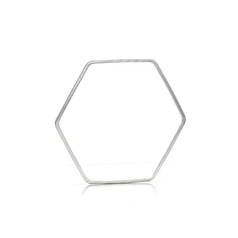 SILVER SUTI 50 шт./лот позолоченные медные шестигранные аксессуары Простые геометрические серьги подвески DIY ювелирные изделия ручной работы - Цвет: SILVER