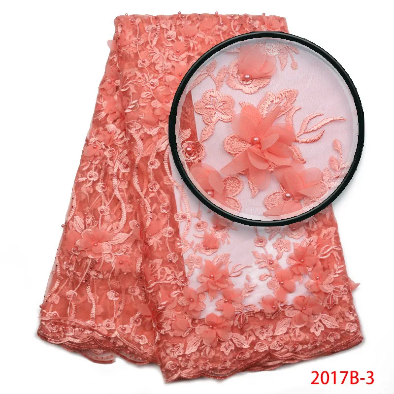 3d кружевная ткань Классическая нигерийская с бусинами африканская популярная