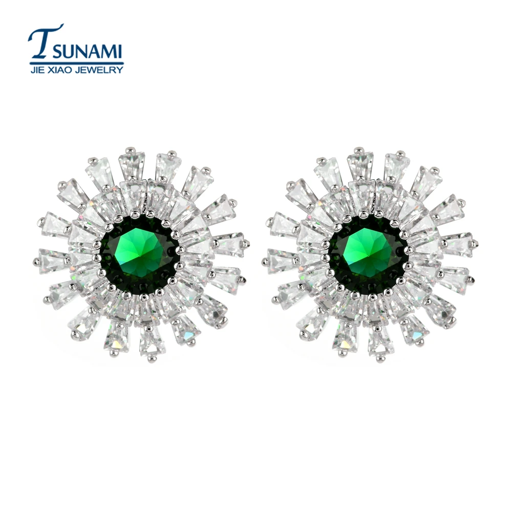 В 2018 новые модные цветы выполнены из циркон серьги четыре цвета