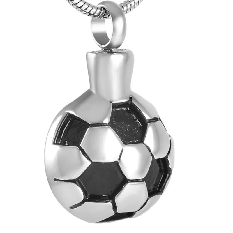 

Football Cremation Urn Necklace Memorial Pendant Stainless steel Ashes Holder Keepsake for Exercise