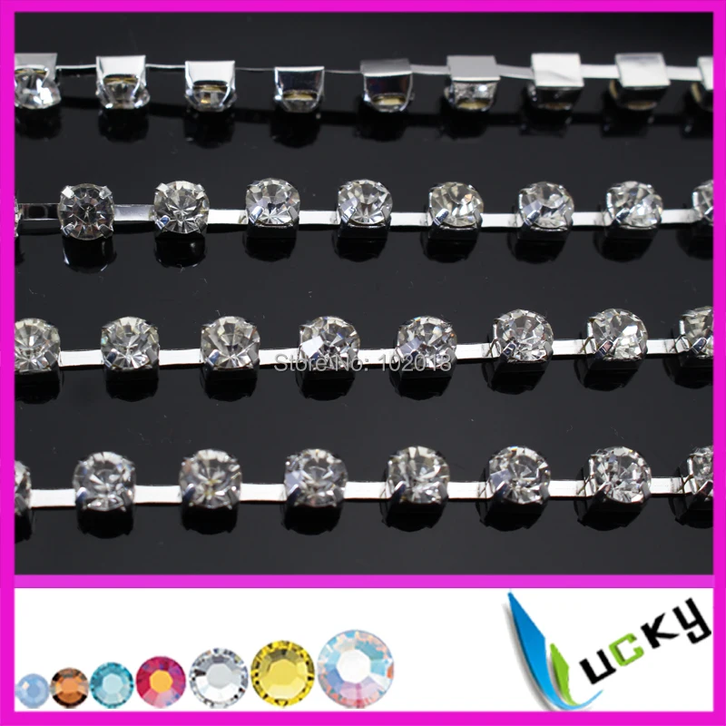 Free shipping!10 yards ss28 strass cup chain rhinestone trim with A quality crystals silver base for DIY decorations | Дом и сад