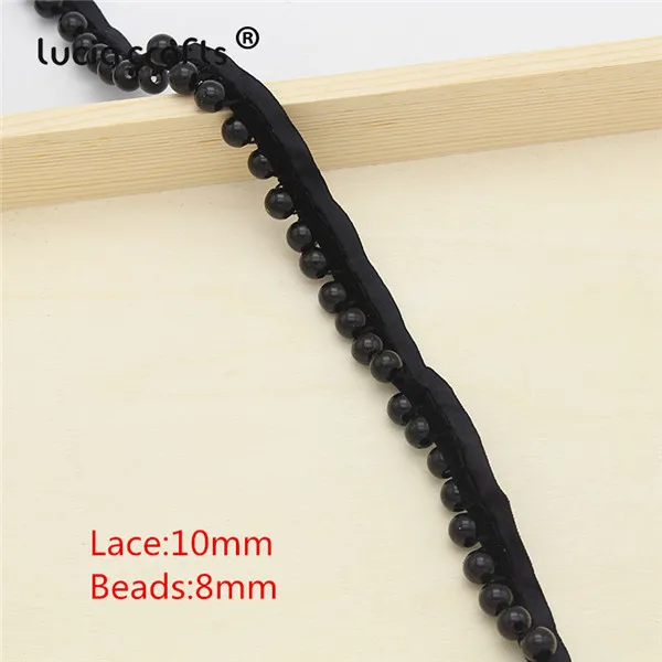 Style 1 Black Lucia crafts 1 ярд/Лот Белый/черный вышитый бисером кружевной отделкой Лента ткань лента DIY воротник швейная одежда головной убор материалы N0301 - Цвет: Style 1 Black
