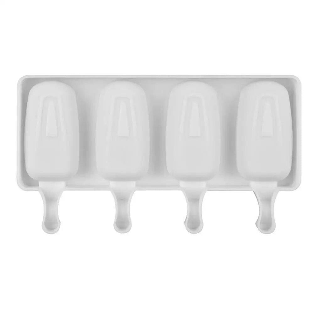

4 Cell Big Size Silicone Ice Cream Mold Popsicle Molds DIY Homemade Dessert Freezer Fruit Juice Ice Pops Maker Mould with Sticks