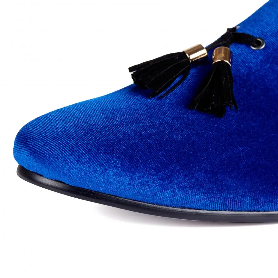 Harpelunde Mens Shoes Casual Blue Velvet Loafers Tassel Flats Free Shipping Size 6-14 | Обувь