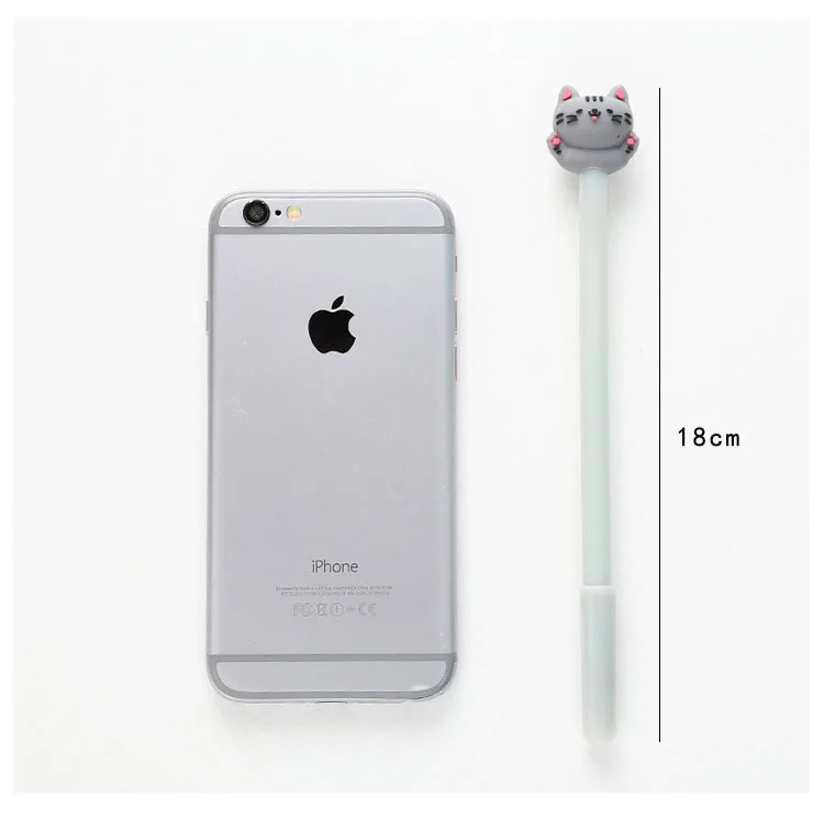 1PC Cute Kawaii Cat Gel Pen 0.5mm Cartoon Plastic Black Ink Gel Pens for Writing Office School Supplies Stationery