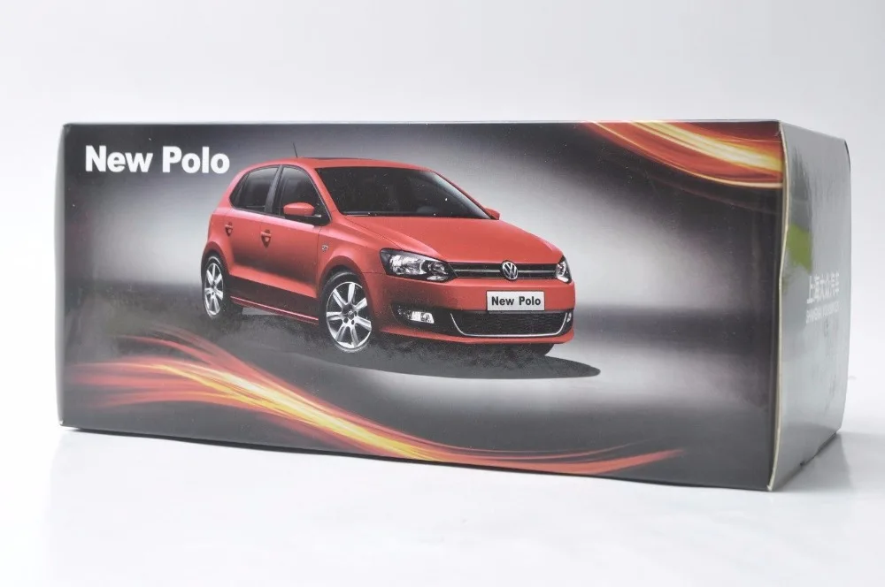 1:18 литая под давлением модель для Volkswagen VW New Polo 2012 красный хэтчбек игрушечный автомобиль миниатюрная Коллекция подарков