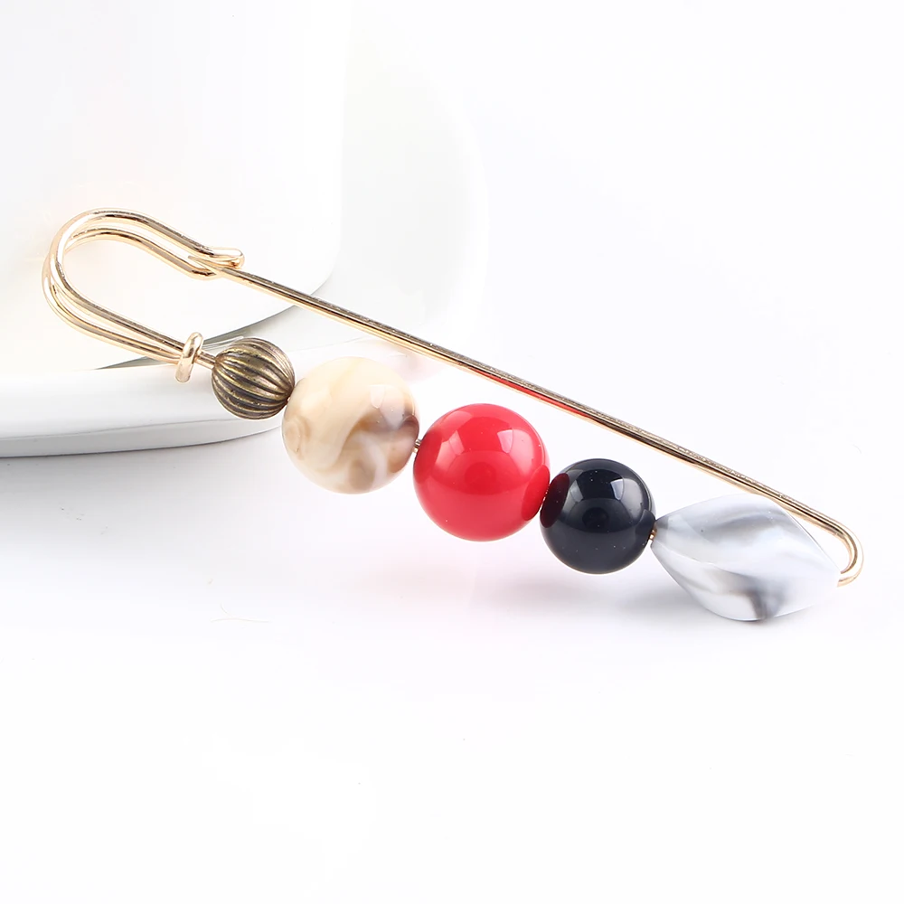Cute Elegant Retro Pop Pin Beaded Brooches Ball Bead Multi Color For Women Korean Collar Jewelry Gift Cheap | Украшения и