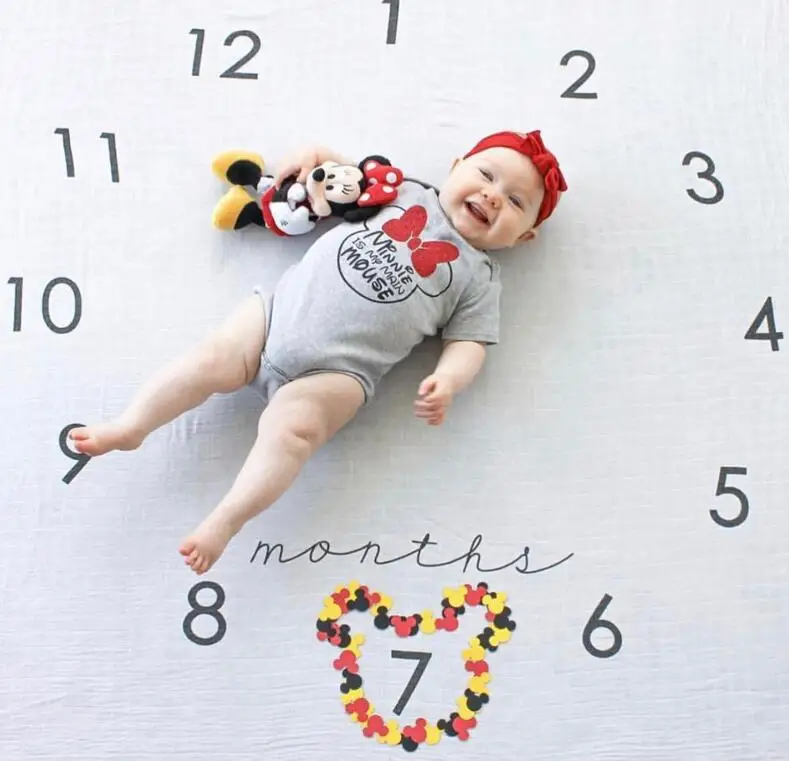 Детское одеяло для фотосъемки фон ткань календарь Bebe аксессуары мальчиков и