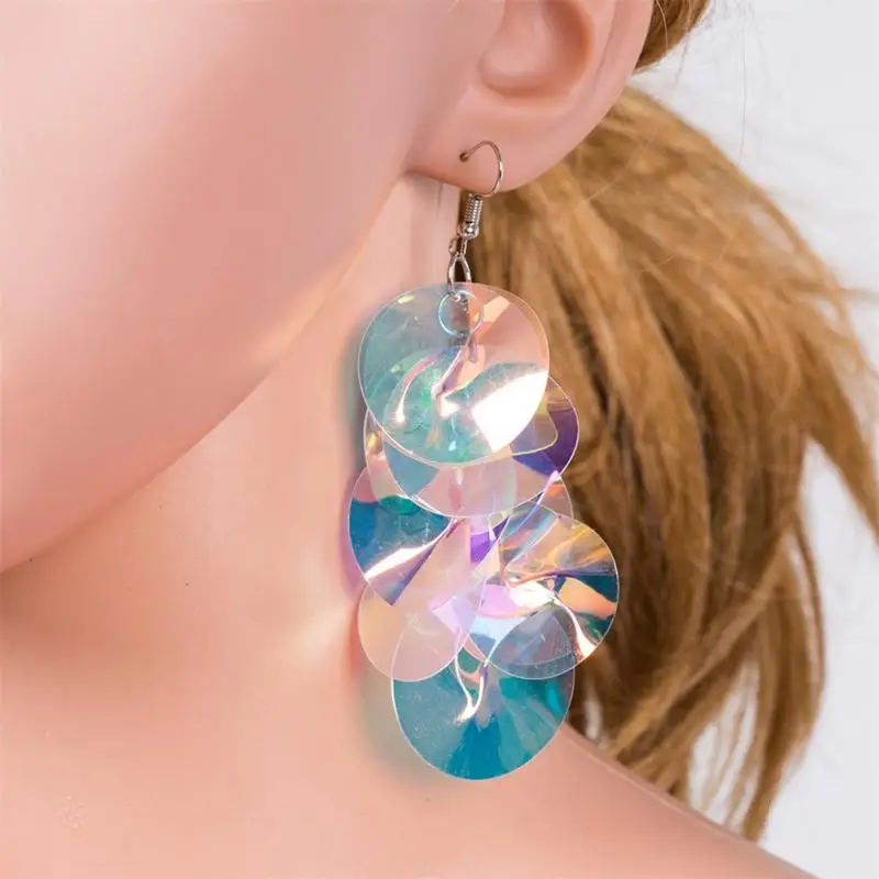 Длинные серьги с блестками 2018 модные массивные Серьги кисточки для женщин