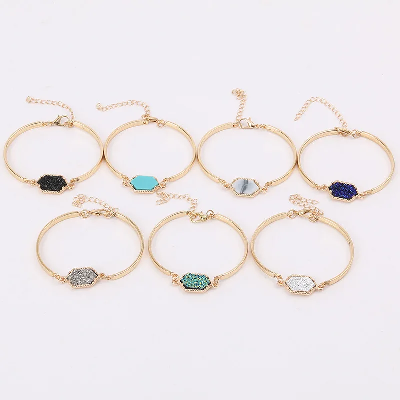Женский браслет ZWPON Овальный Золотой из смолы|bracelets for|bracelets for womenbracelets women fashion |