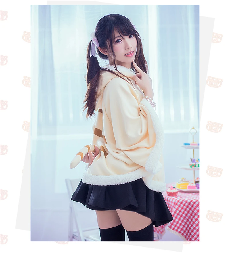 

Neko Atsume Cosplay Costume Daily Hoodie Warm Coat Girl Lovely Sweater Coat Cat Winter Cloak Hoodie