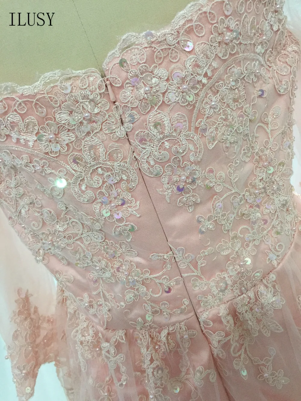 ILUSY Vestidos De Fiesta Largos Elegantes Gala 2017 вечернее платье кружевные аппликации с блестящими
