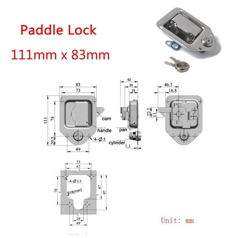 

2 PCS Trailer Tool Box Locks Anti-Theft Handle Locks Caravan Trailer Accessories Auto Locking Tool