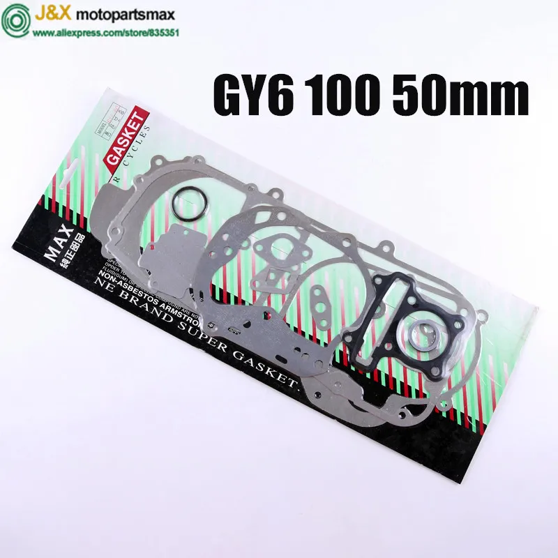 GY6 50cc 80cc 100cc 125cc 150cc полная прокладка 4-тактный 139QMB 137MQB 152QMI 157QMJ мопед скутер картинг ATV - Цвет: GY6 100 50MM